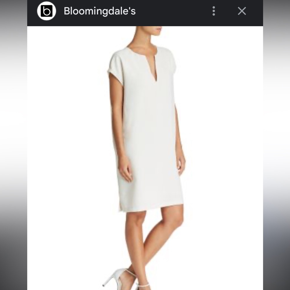Theory Saturnina White Crepe Shift Dress Size L